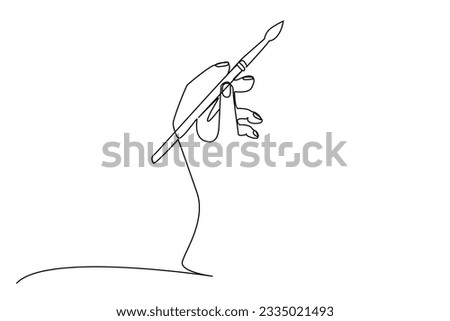 woman hand holding brush art artist lifestyle line art