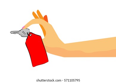 Woman Hand Holding Key