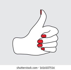 Woman Hand Icon, Thums Up, Like Vector Design