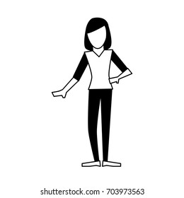 woman with hand on waist avatar icon image 