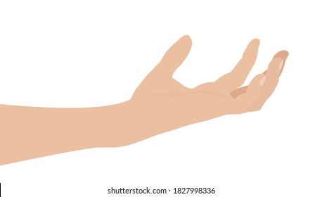 Woman hand on white background, flat design vector illustration
