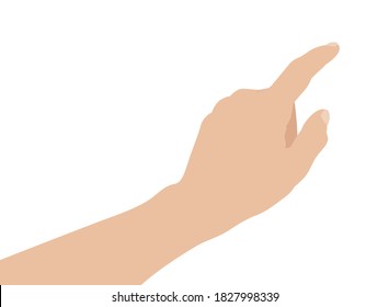 Woman hand on white background, flat design vector illustration