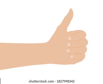 Woman hand on white background, flat design vector illustration