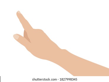 Woman hand on white background, flat design vector illustration