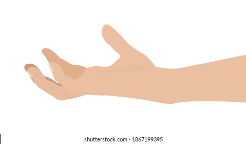 Woman hand on white background, flat design vector illustration