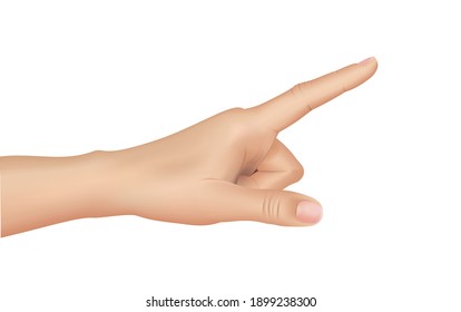 Woman hand on white background, realistic vector illustration