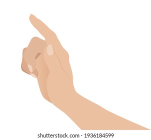 Woman hand on white background, flat design vector illustration