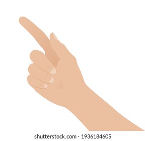Woman hand on white background, flat design vector illustration