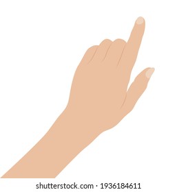 Woman hand on white background, flat design vector illustration
