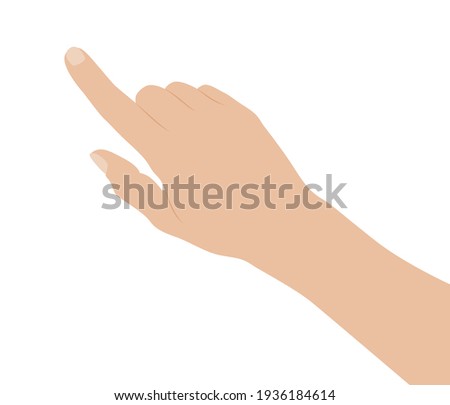 Woman hand on white background, flat design vector illustration
