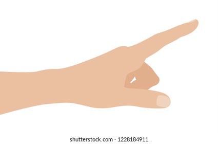 Woman hand on white backround, flat design vector illustration