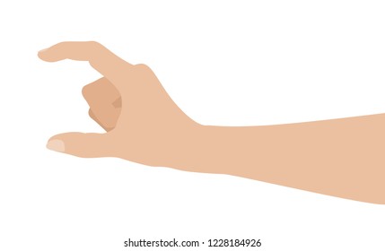 Woman hand on white backround, flat design vector illustration