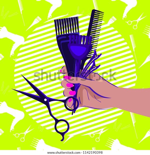 Woman Hand Pink Manicure Nails Holding Stock Vector Royalty Free