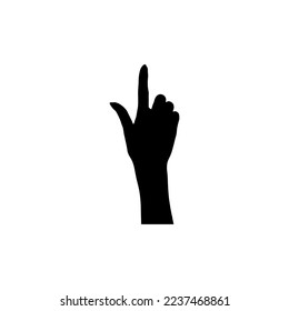 Icono de puntero de mano de mujer. Símbolo de fondo de afiche de huellas digitales de estilo simple. Elemento de diseño del logotipo de marca del puntero de mano de mujer. Impresión de camisetas con puntero de mano de mujer. vector para pegatina.