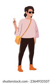 woman with handbag isolated icon