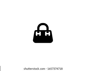 Woman handbag vector flat icon. Isolated leather hand bag emoji illustration 