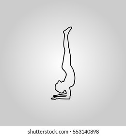 Woman handstand illustration.