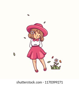 Woman Happiness Character Vector Illustration