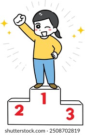 A woman happy to be number one