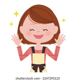 A woman with a happy smile.