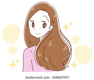 A woman has beautiful hair