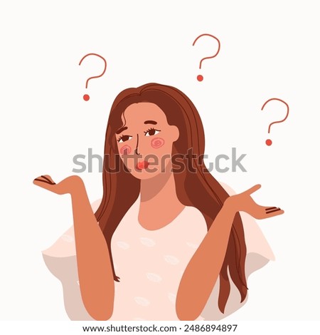 Woman has depression with bewildered thoughts in her mind. Loss of short-term memory, difficulty concentrating, problems planning and pondering things are symptoms of dementia.