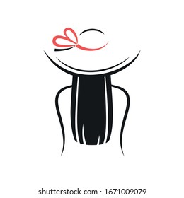 Woman in the hat. Back view. Vector illustration on a white background