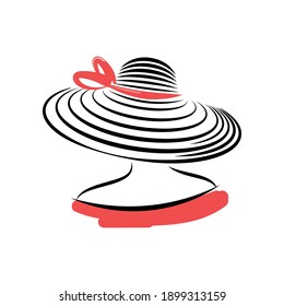 Woman in a hat. Back view. Vector illustration on a white background