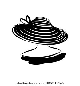 Woman in a hat. Back view. Vector illustration on a white background