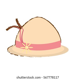 woman hat beach travel color sketch vector illustration eps 10