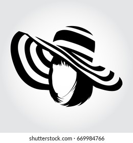 Woman hat with bob cut haircut