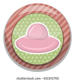Woman hat colorful icon