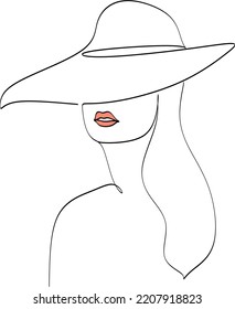 1,400 Pretty Face With A Hat Outline Images, Stock Photos & Vectors ...