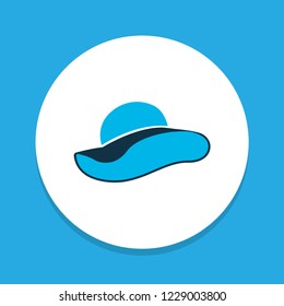 Woman hat icon colored symbol. Premium quality isolated hatband element in trendy style.