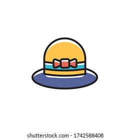 woman hat icon filled outline vector. isolated on white background