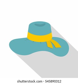 Woman hat icon. Flat illustration of woman hat vector icon for web