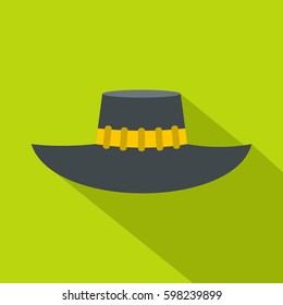 Woman hat icon. Flat illustration of woman hat vector icon for web