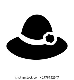 Woman hat icon isolated vector illustration. High quality black style vector icon
