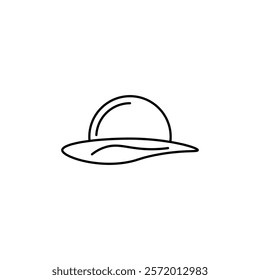 Woman hat icon in liner stroke style