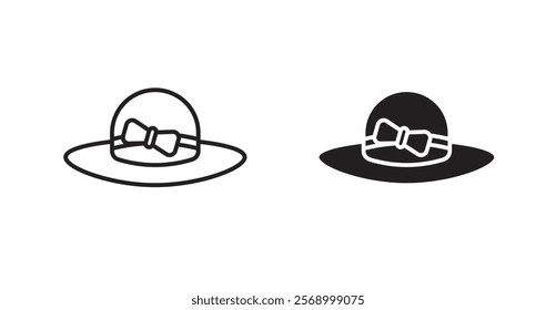 Woman hat icon set vector graphics designs