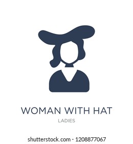 Woman with Hat icon. Trendy flat vector Woman with Hat icon on white background from Ladies collection, vector illustration can be use for web and mobile, eps10