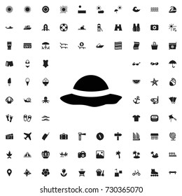 Woman hat icon. vector isolated icon for web and mobile on white background.. set of filled summer icons.