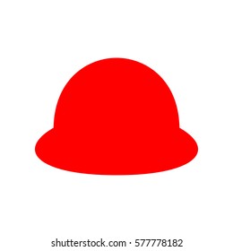 Woman hat icon. Vector. Red icon on white background. Isolated.