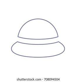 Woman hat icon. Vector. Violet linear icon on white background. Isolated.