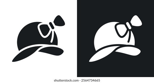 Woman hat icons in flat syle