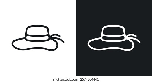 Woman hat icons set vectors on white background.