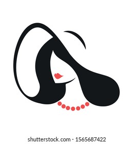 Woman in the hat. Isolated vector illustration