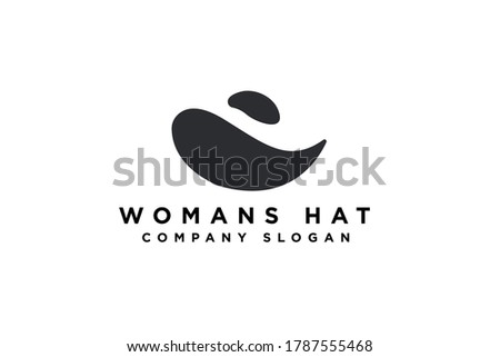 Woman Hat logo design. Vector Branding Fashion Logo