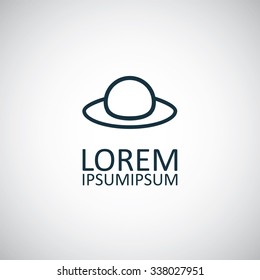 woman hat outline, thin, flat, digital icon for web and mobile
