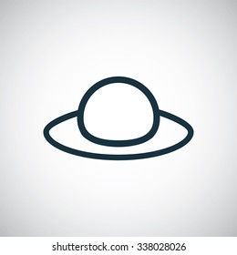 woman hat outline, thin, flat, digital icon for web and mobile